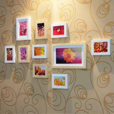 Mish Yaju 10 frame small wall solid wood Photo Wall photo wall frame wall frame wall creative combination background decorative photo frame