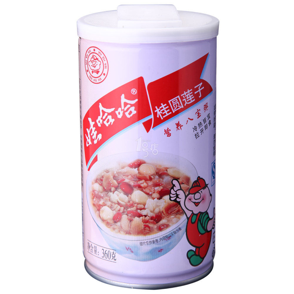 娃哈哈 桂圆莲子 八宝粥 360g/罐 1号店	娃哈哈桂圆莲子营养