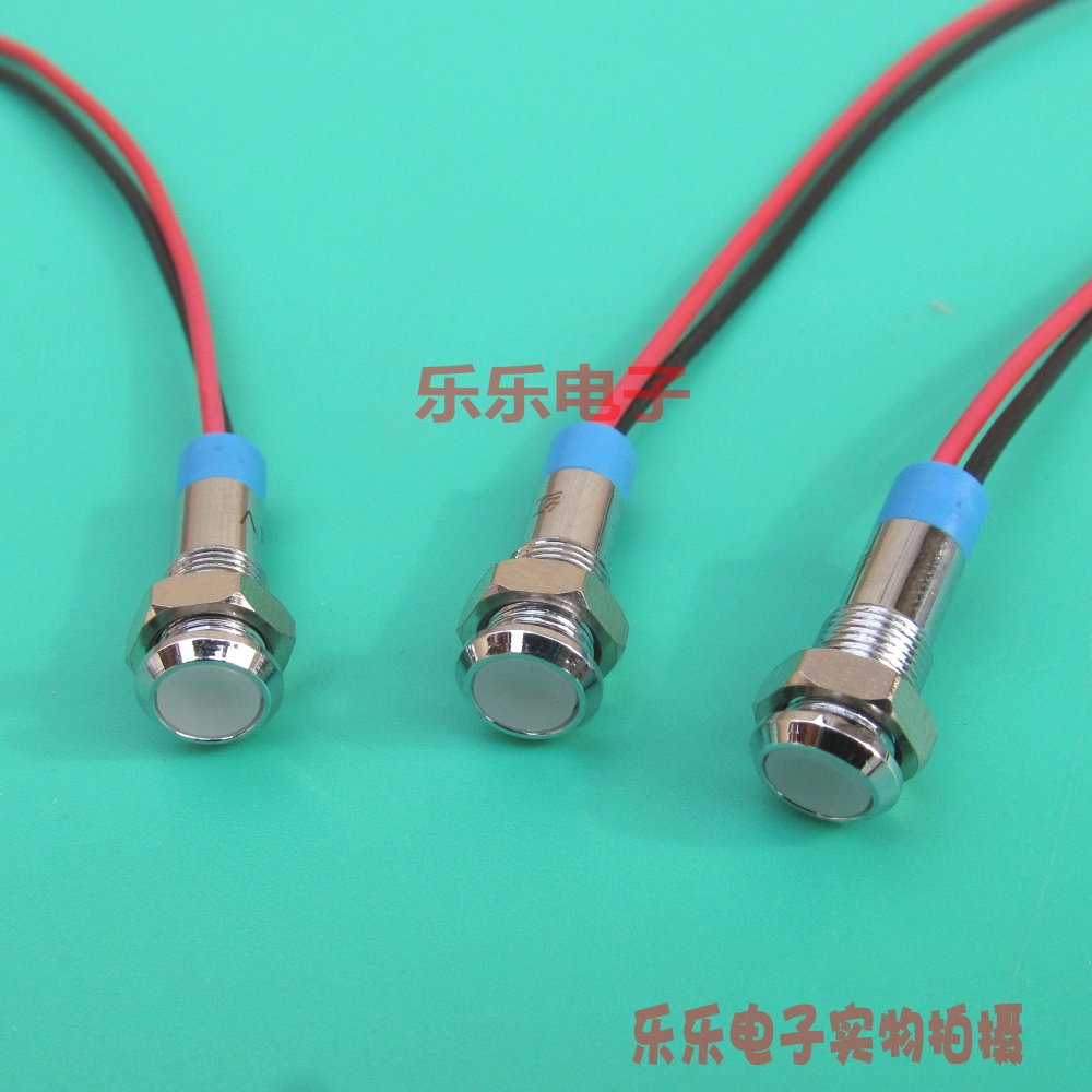 6mm mounting hole metal small LED waterproof DC12V24v220v red green yellow blue white light