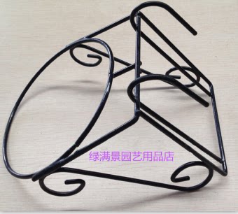 Balcony railing wrought iron flower stand ຂະຫນາດນ້ອຍ hanger anti-theft net hanger orchid stand potted plant hanger can be installed with flower pots