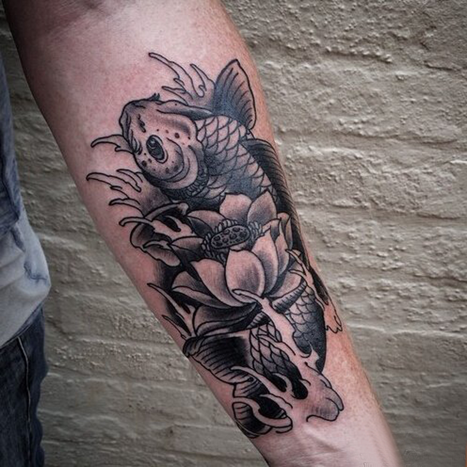 纹身贴防水男女花臂纹身逼真持久鲤鱼大图小臂大臂小腿刺青贴纸