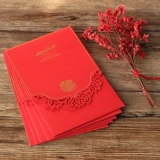 花半里 Приглашение на свадьбу творческое приглашение на свадьбу прекрасное пустое европейское стиль Большой красный свадебный счет персонализированный китайский приглашение