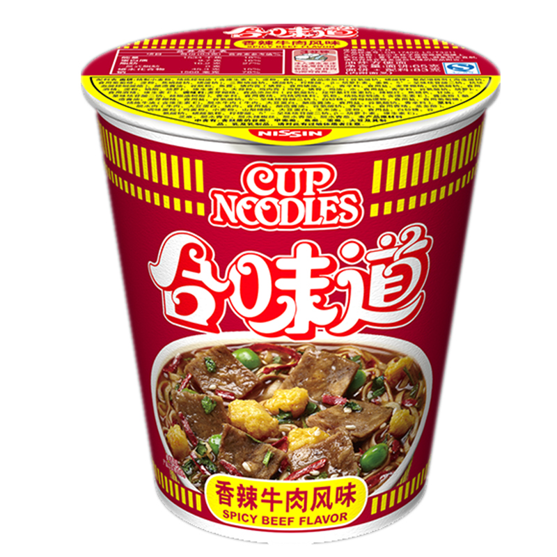 【天猫超市】日清泡面 合味道杯装香辣牛肉风味速食方便面83g