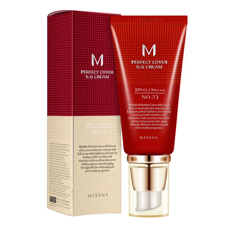 韩国Missha谜尚 迷炫完美红BB霜SPF42/PA+++ 50mL 红管 遮瑕服帖
