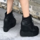 Mùa thu và mùa đông 2018 của phụ nữ mới, giày da đế dày đế cao, giày đế cao có độ dốc cao với bánh xốp Martin với đôi giày cao