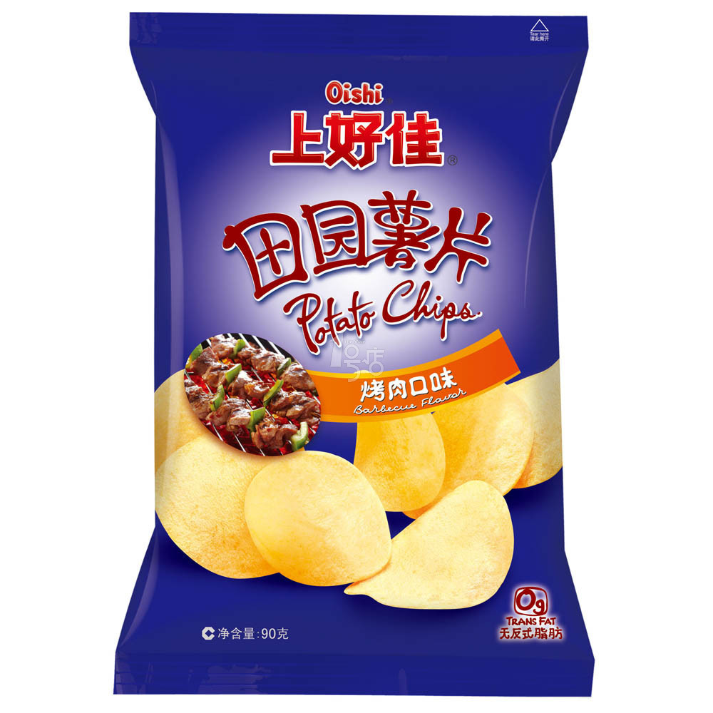 上好佳 田园薯片(烤肉口味) 90g/袋 1号店年货
