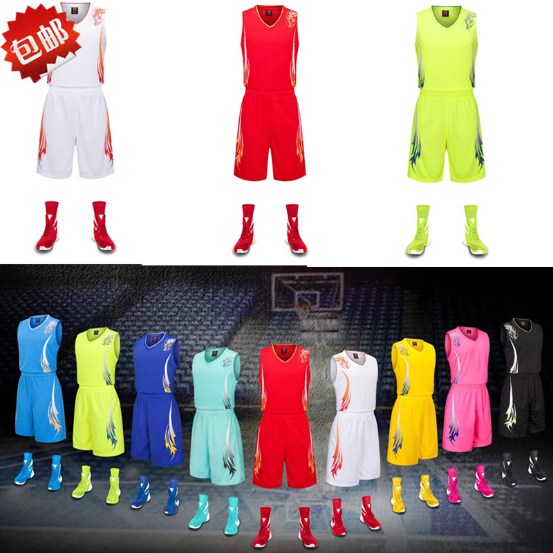 New Dragon Pattern Light Board Basketball Suit Suit Children Primary And Middle School Boys' Team Customized Breathable Imprint Number