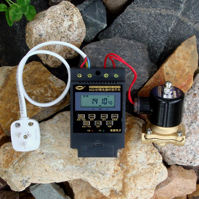 Automatic fluid control timer for automatic fluid control of normal closed solenoid valve automatically watering and controlling water when intelligent micro-computer is customized