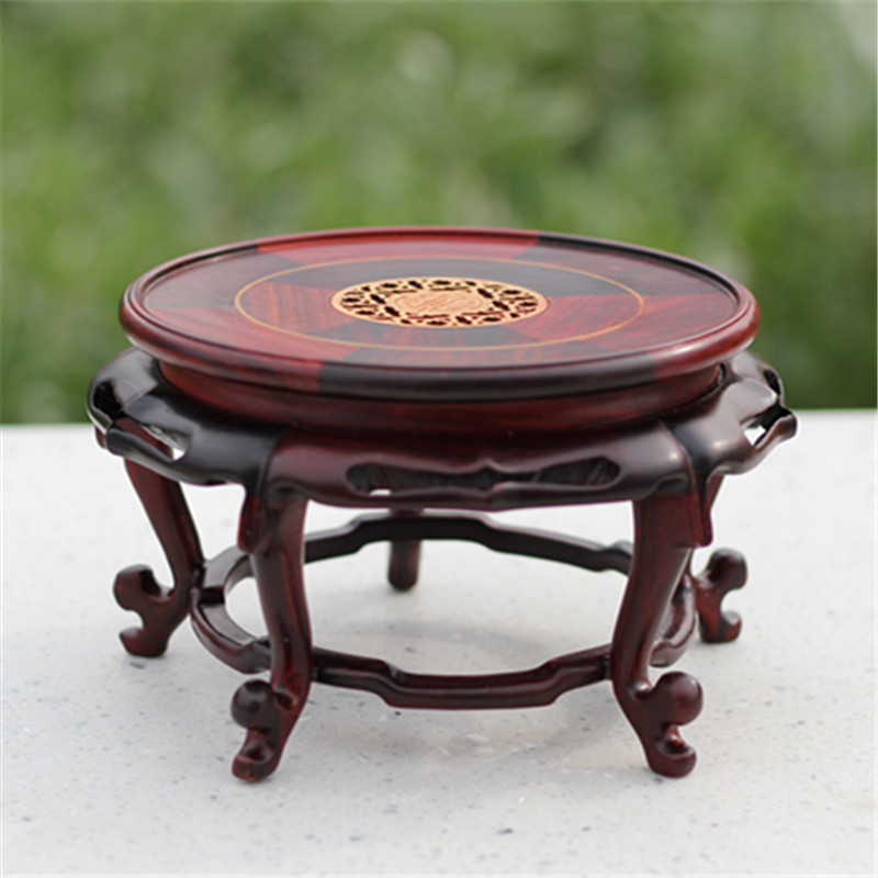 What annatto red acid flowers red sandalwood vase, the teapot furnishing articles an egg - shaped miniascape of base frame high base