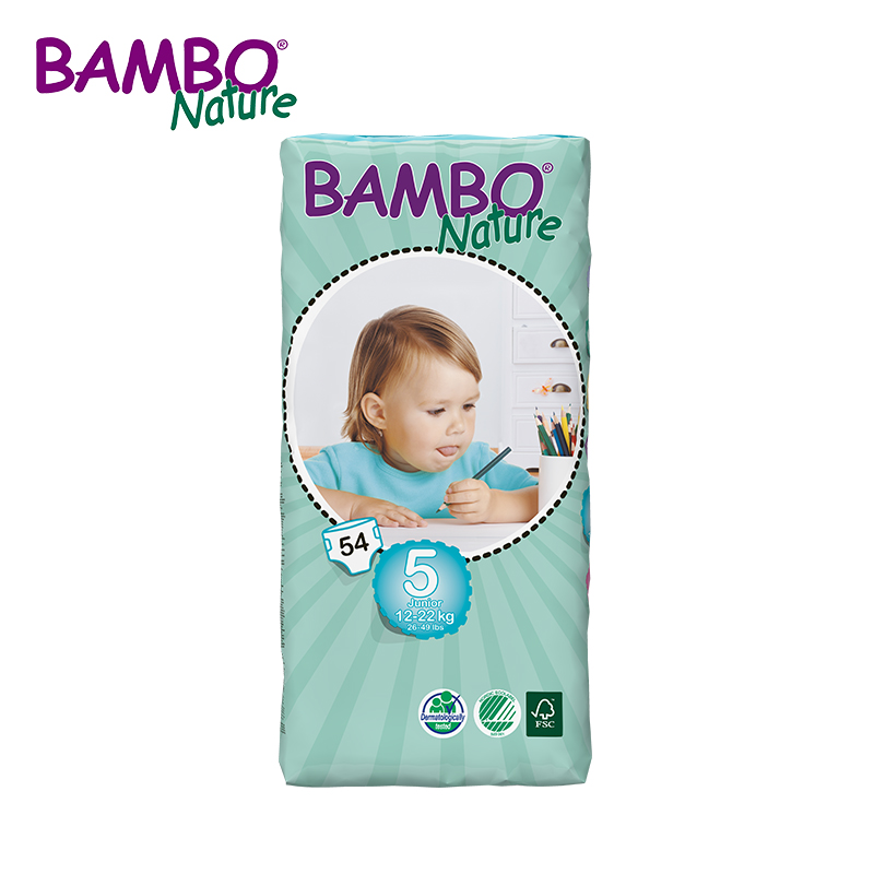 班博BAMBO Nature 进口婴儿纸尿裤尿不湿L码5号54片12-22KG升级款