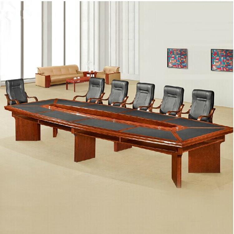 Office furniture high-grade solid wood leather conference table combination conference room office conference table training table large meeting table