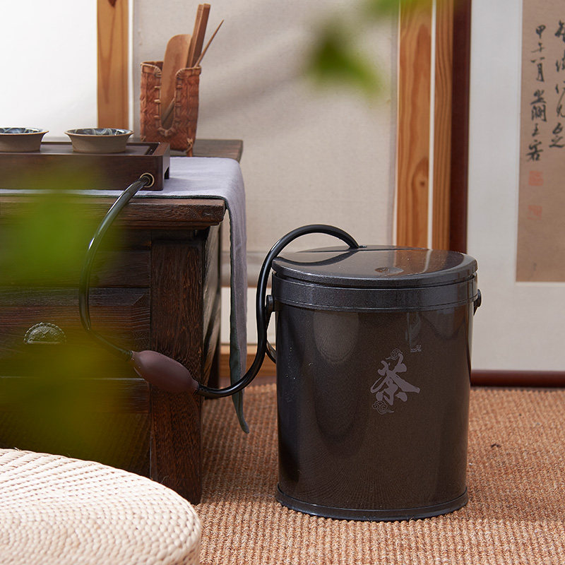 Tea Barrel Tea Residue Barrel Plastic Tea Water Barrel Tea Set Accessories Drain Barrel Bubble Filter Tea bucket with handle tea barrel