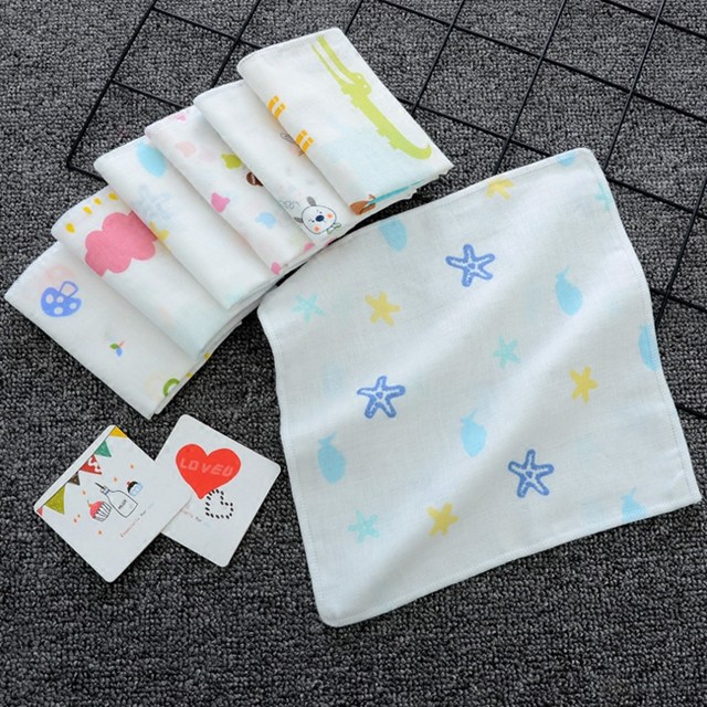 10 pack baby hand towel gauze pure cotton face towel super soft small square towel ຜ້າເຊັດມືເດັກນ້ອຍ ຜ້າເຊັດມື ນໍ້າລາຍເດັກນ້ອຍ