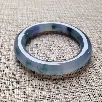 51 moist natural old pit A cargo ice variety floating green flower Violet Burmese jade bracelet with certificate KH125