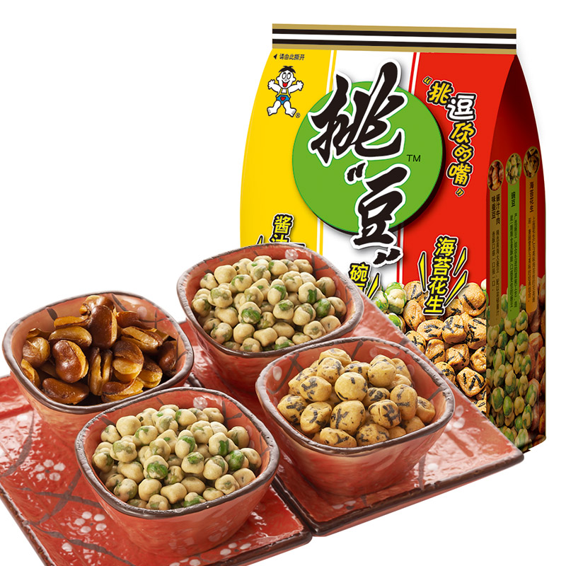 【天猫超市】旺旺 挑豆分享包 176g 海苔花生+豌豆+酱汁牛肉蚕豆