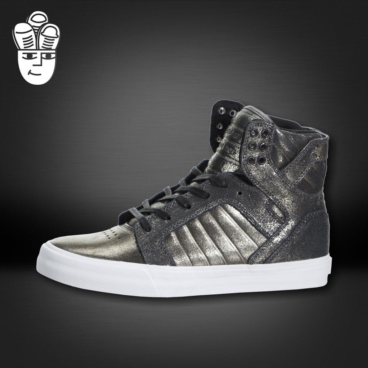 Supra Skytop 美国潮牌 女子高帮板鞋 运动休闲鞋 锡色滑板鞋