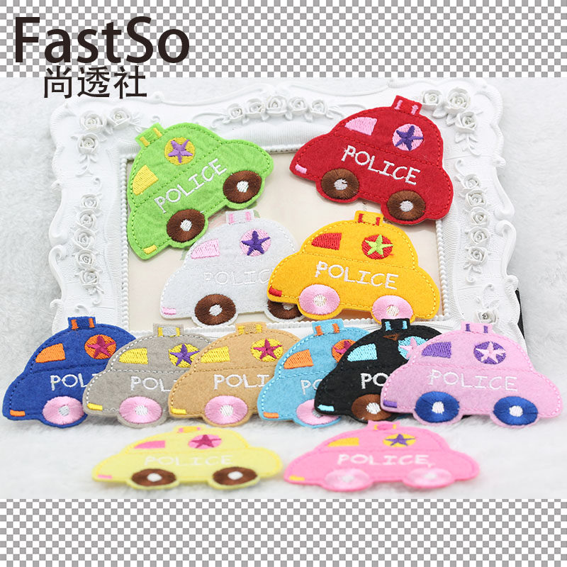 Cartoon Buzz with small car Children's baby sweater cloth patch with patch-down clothes cloth appliquise with a broken hole and a handmade DIY