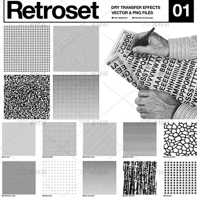 復古舊報紙影印網點圖案背景設計素材矢量 Png