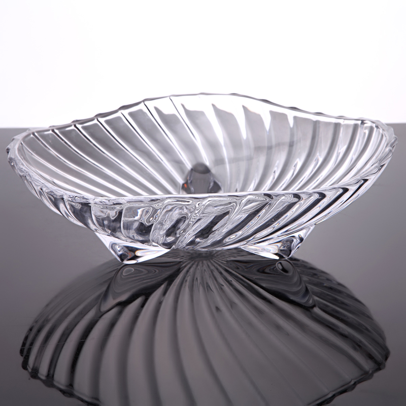 Crystal glass fruit disk fashionable European fruit disk Living room tea few dried fruit plate simple snack disk multi-use disk