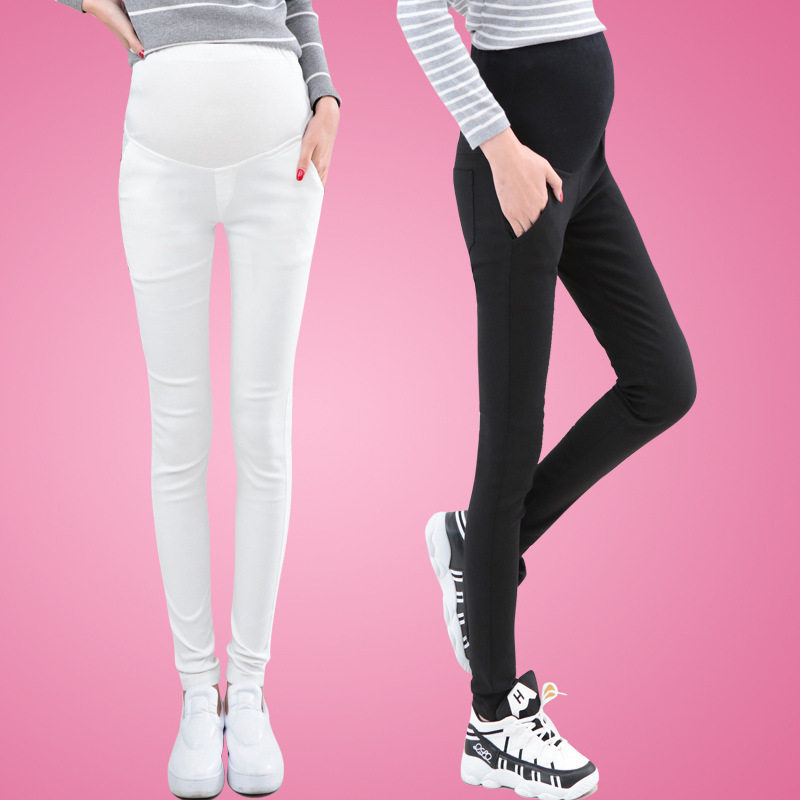 Pregnant women wear pants fashion outside pregnant women's pants Spring and summer thin casual pants Maternity clothes slim cigarette tube pants tide