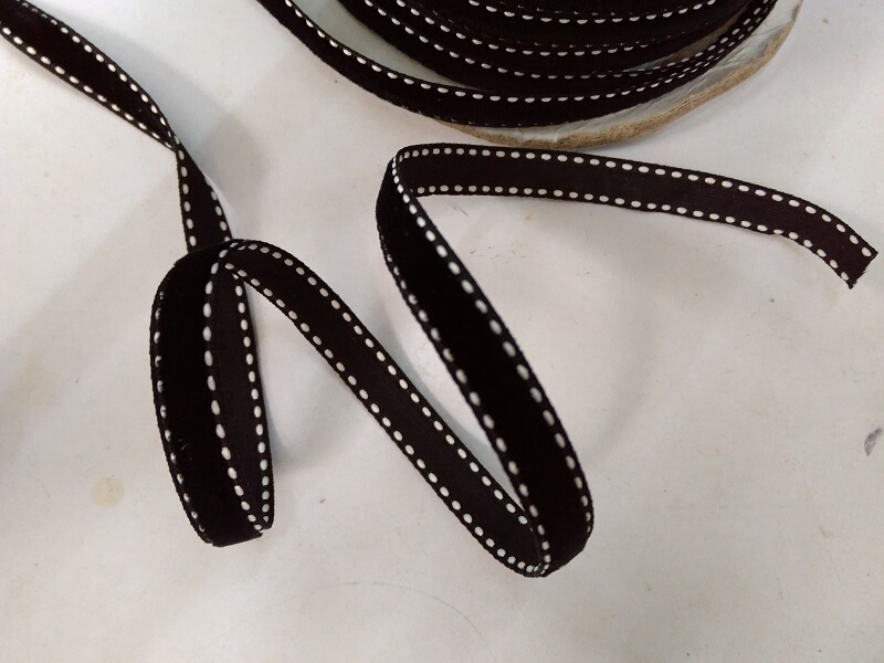 Black Jumping White Thread Velvet Belt Velvet Belt Clothing Hair Accessories Packaging DIY Accessories“ Ready Stock”