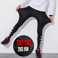 Mùa đông cộng với quần nhung dày, co giãn Quần bó mỏng chạy quần nam với quần legging quần kaki nam
