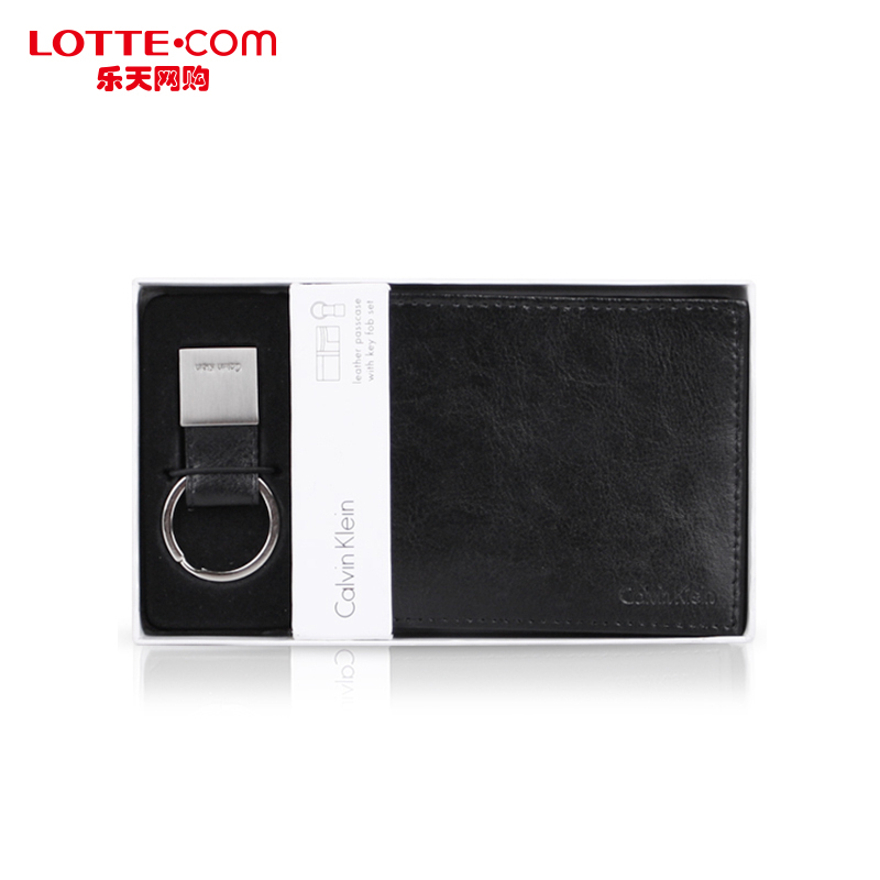 乐天网购CalvinKlein男士钱包皮夹简约时尚韩国正品经典黑色