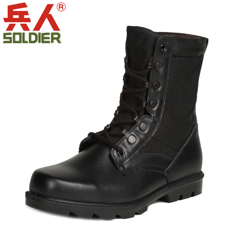 Combat Boots Black High Silo Bull Leather Boots Property Security Outdoor Sports Training Boots Men's Shoes Boots
