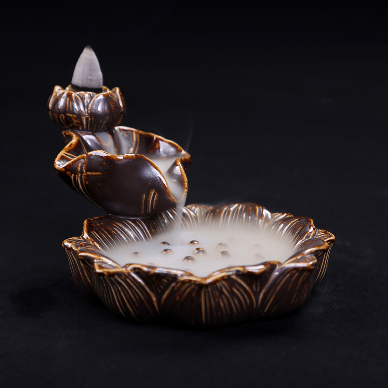 Black Abroad Fragrant Road Iron Rust glazed Smoke Incense Stove Iron Rust Glazed Turn Back Smoke Sinkhole Sandalwood Incense Stove Home Incense Stove-Taobao