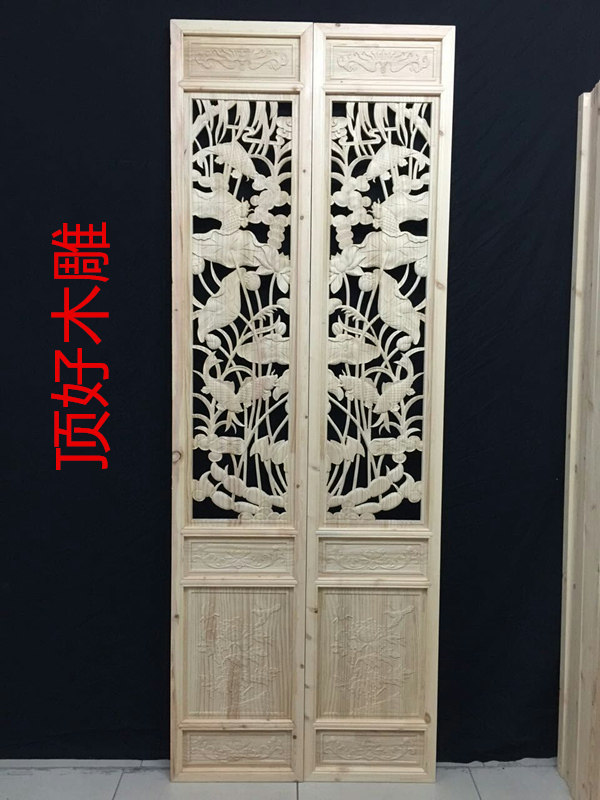 East Yang Wood Carving Imitation Ancient Doors And Windows Wood Flower Window Partition Screen Xuanguan Decorative Aisle Suspended Ceiling Wood Flower Lattice Flower Window