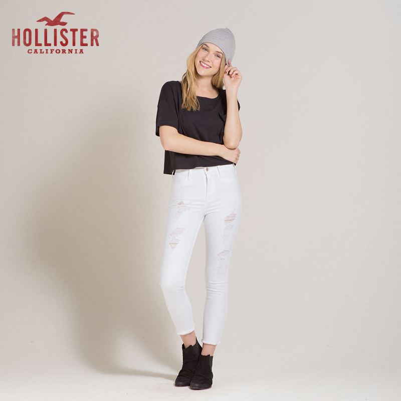 Hollister Elise 高腰短款牛仔裤 女 85060