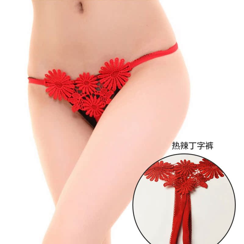 春水堂蕾丝开裆裤性感情趣内衣内裤极度诱惑激情成人用品女丁字裤
