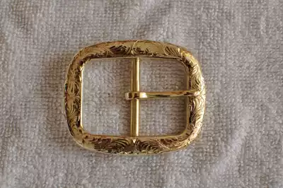 Belt buckle 5MM thick brass belt buckle hand-carved exquisite pattern 39MM inner diameter customization