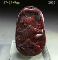 Jade Hua Guilin Chicken Blood Jade Qiankun Jade Mountain Tiger Health Care Pendant Factory Price Direct Selling Gift