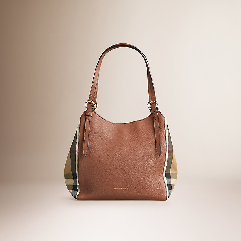 BURBERRY/博柏利小号 House 格纹皮革坎特手袋 39824471