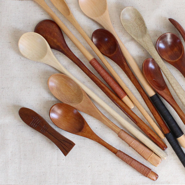 Day Style Long Handle Ice Cream Honey Sweet Spoon Coffee Stir Small Wood Spoon Han Style Soup Spoon Spoon Tea Spoon Fork