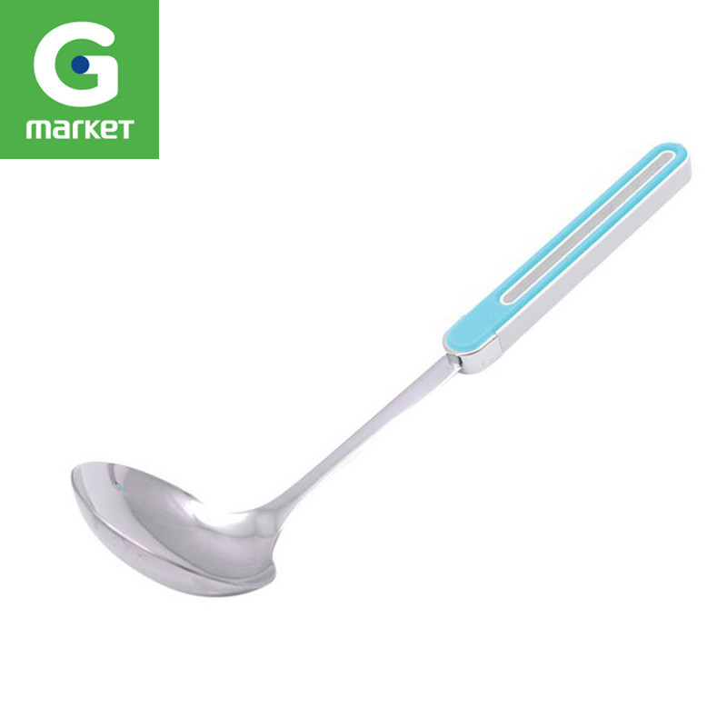新品 韩国正品 Gmarket生活[Flos]不锈钢硅胶厨房汤勺 薄荷色