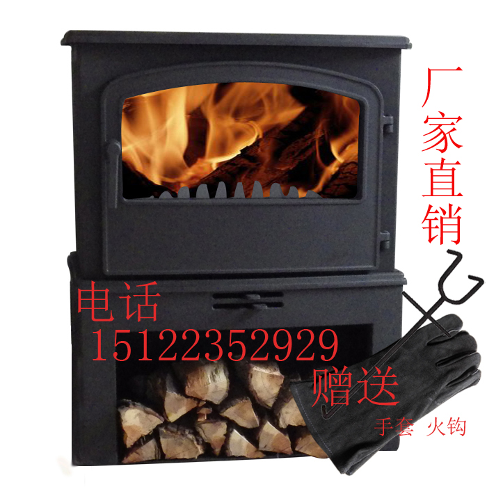 Stand-alone real fire fireplace Built-in warm fireplace Cast iron wood-burning real fire fireplace European fireplace Single door fireplace