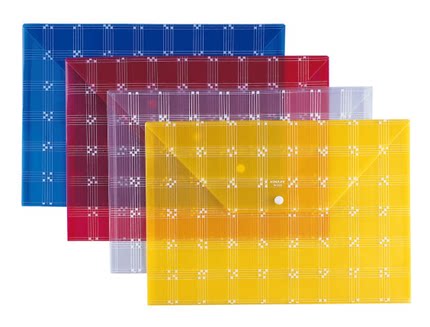 Jindeli transparent lattice bag button bag A4 file bag Information bag button bag W209 bag Shantou