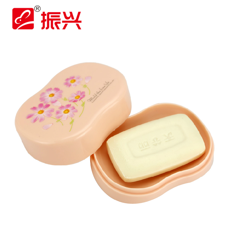 【天猫超市】振兴香皂盒 塑料带盖沥水肥皂盒厨房用品 卡通肥皂盒