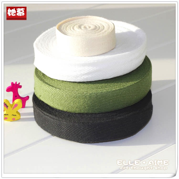 She Mu Pure Cotton Ribbon Rice White DIY Handmade Fabric Accessories with Rolling Roll Strip