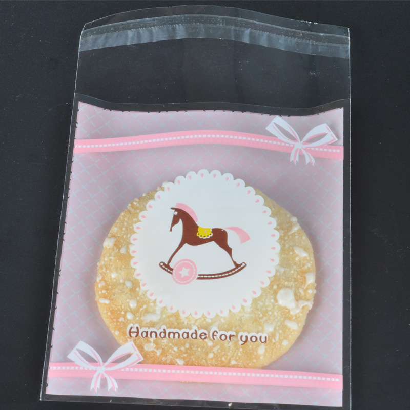 one thousand group fine work self-styling bag self-adhesive bag cookie cookie-mooncake packaging sub pink Trojan-shaped 10