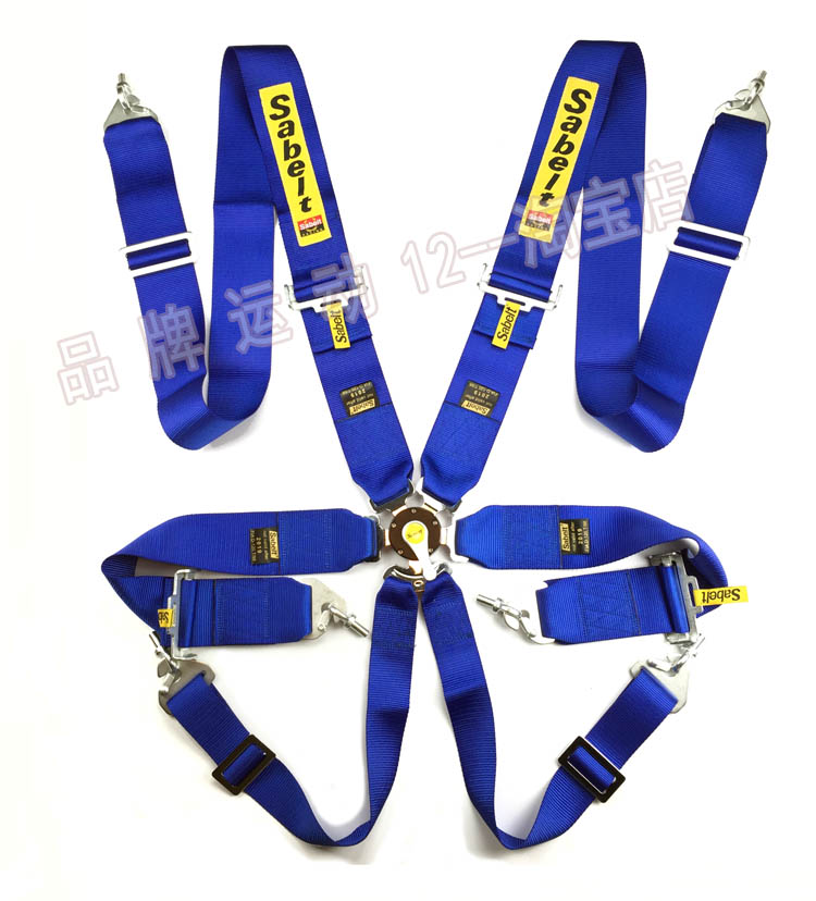 New Sabelt Racing Safety Retrofit Car Seat Belt Six-point Style Wide FIA Certified Competition Special