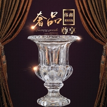 High-end European vase crystal glass home furnishings thickened creative European Vase ornaments glass