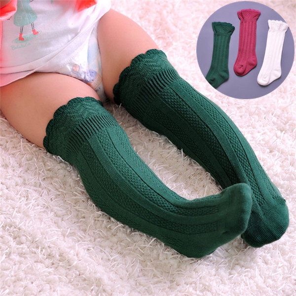 3 Double spring autumn baby Songkou Long cylinder Sox warm care kneecap Sox newborn baby thigh over knee stockings Sox 0-1-3 years old