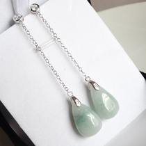 A variety of ancient charm of the beauty of natural Jade A goods Wangjiawang business Floating Jade earrings sterling silver plated kgold inlaid diamond ear hook