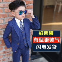 Handsome childrens suit Boy small suit Baby three-piece suit Little flower girl dress boy British jacket spring and autumn