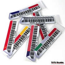 TUTU map car sticker HF fun barcode reflective car sticker Germany USA UK made in China
