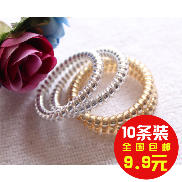 Article 10 9 9 Yuan Hot Pin Han Edition Hair Accessories Fashion Gold & Silver Color Thin telephone line hair ring handring zagger