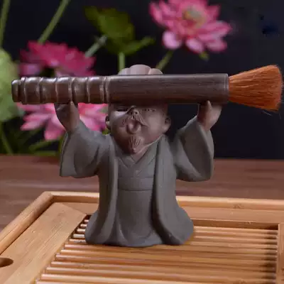 Boutique Purple Sand Kongming tea pet Ceramic Zhuge Liang pen holder Tea holder Tea tray Tea ceremony tea play accessories Special offer